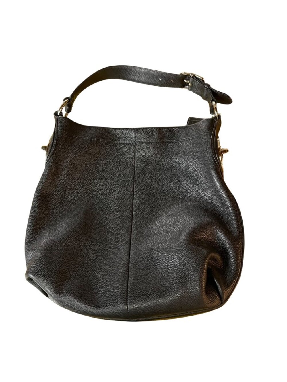 Coach Penelope Pebbled Leather Hobo Shoulder Bag Black Minimalist